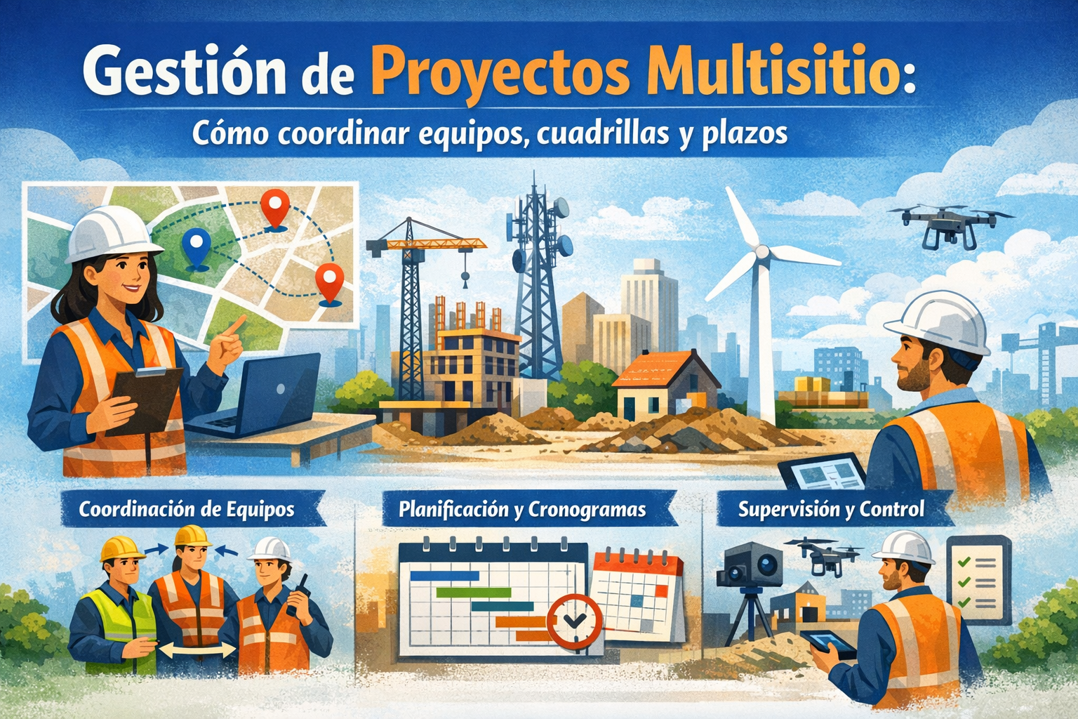 Gestión de proyectos eléctricos multisitio: Cómo coordinar equipos técnicos, materiales y cronogramas
